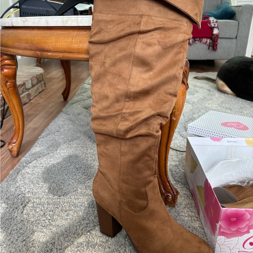 Suede Knee High Boots